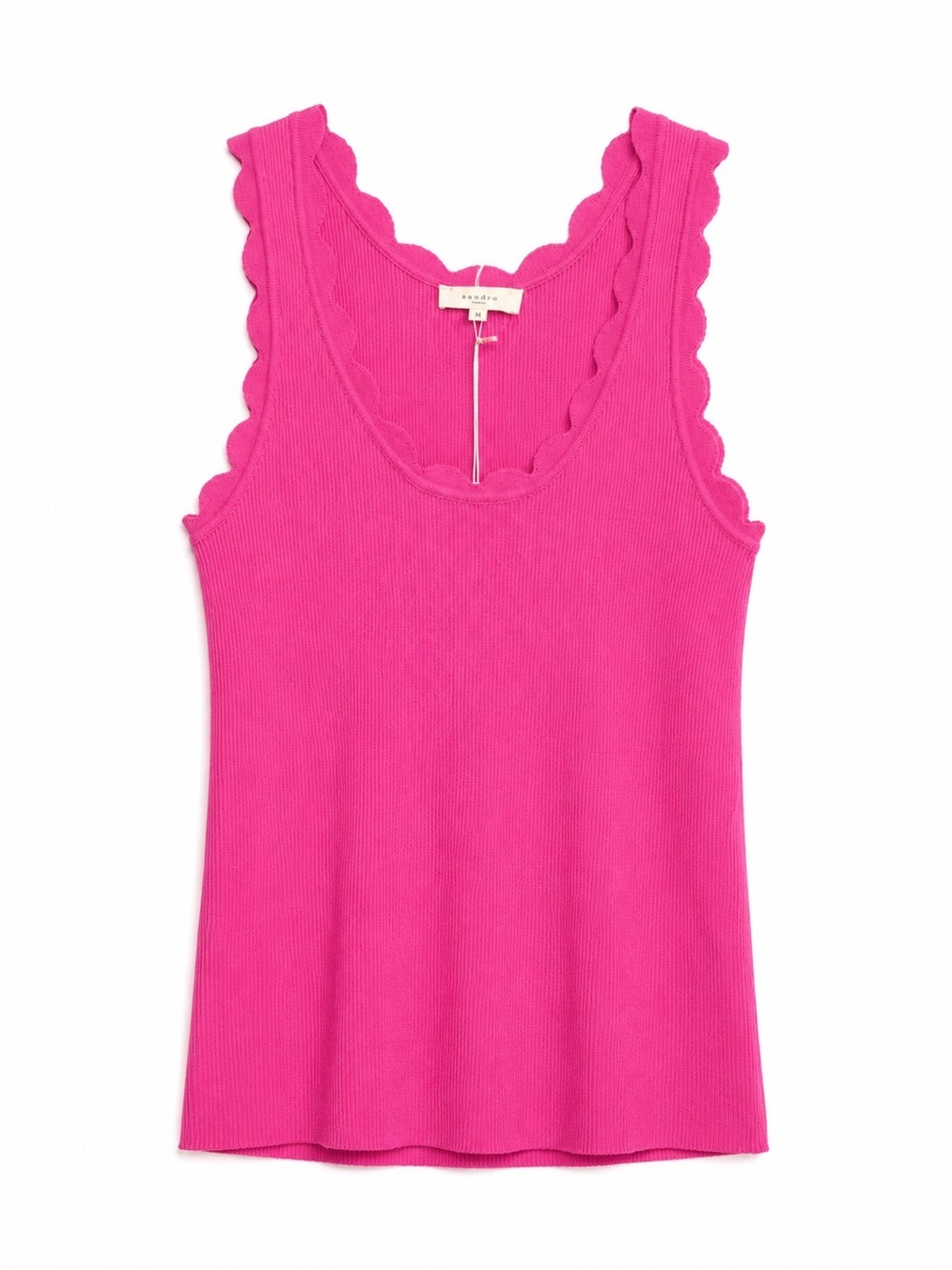NWT! Entro Women’s Pink Scalloped Ribbed Knit Tank Top. Size: Medium
